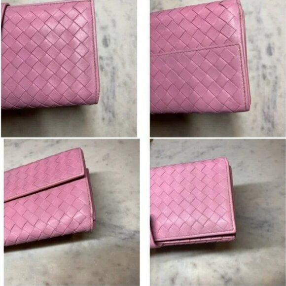 PINK Authentic Bottega Veneta Intrecciato Snap Long Wallet - Picture 10 of 10